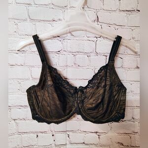 Chantelle Black Rive Gauche Ribbon Unlined Full Coverage Underwire  Bra 40DDD